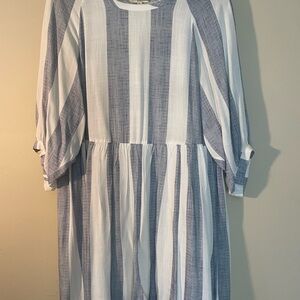 Umgee Blue and White Striped Dress